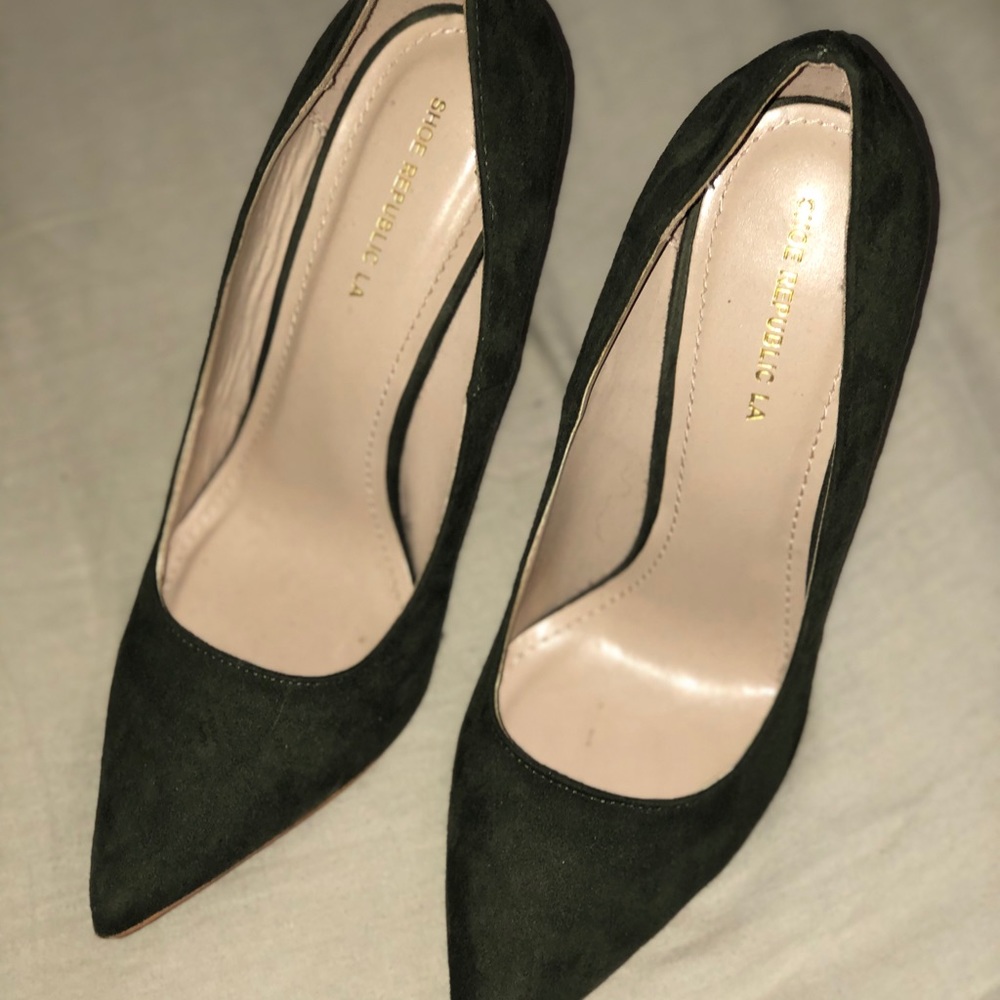 LOLA SHOETIQUE Suede green high heels - Picture 2 of 4